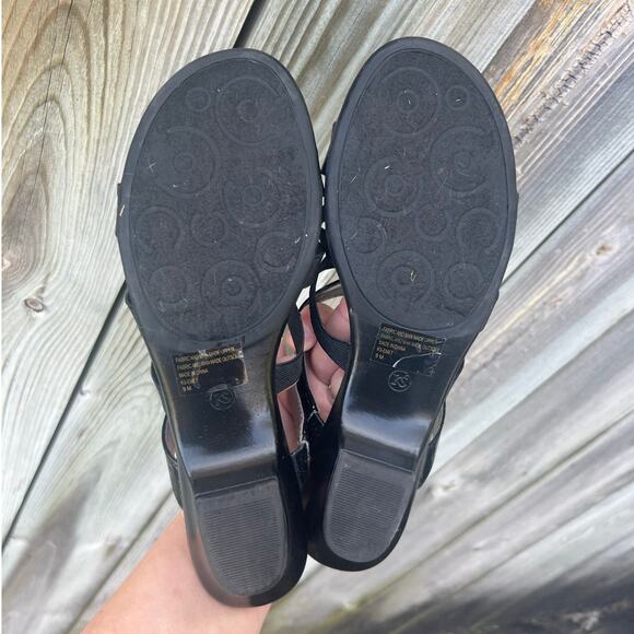 Karen Scott Black Faux Leather Mule Heels Women’s Size 9M Slip On Shoes - Picture 7 of 8